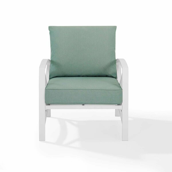 Kd Aparador Kaplan Arm Chair in White with Mist Covers - 30.5 x 29 x 33 in. KD2613681